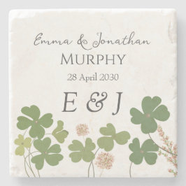 Den moderna Grönten Irländska Löv Klöver Bröllop Stenunderlägg