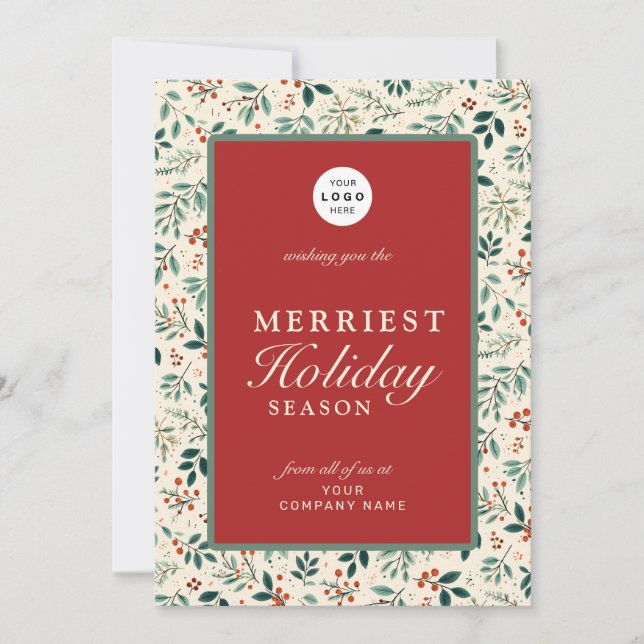 Den moderna grönten logotyp namn julkort (Framsida)