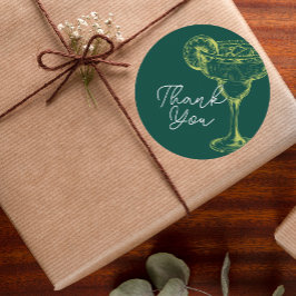 Den moderna Grönten Margarita Fiesta Födelsedagsfe Runt Klistermärke