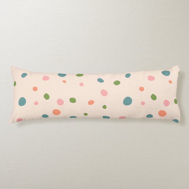 Den moderna grönten mönster polka dots rosa kroppskudde (Framsidan)