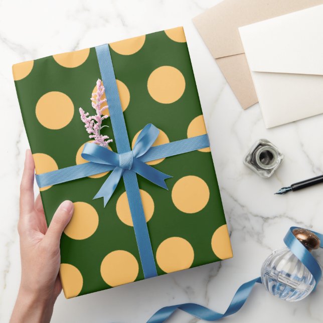 Den moderna Grönten Polka dots jul Presentpapper (Gifting)
