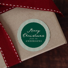 Den moderna Grönten Rand God jul Runt Klistermärke