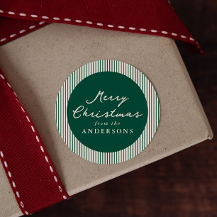 Den moderna Grönten Rand God jul Runt Klistermärke