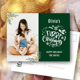 Den moderna Gröntens Elegant Blommigt Baby Första  Helg Vykort