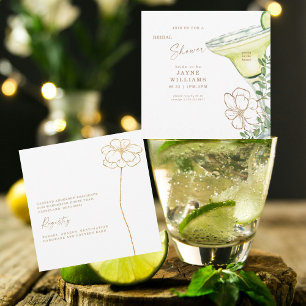 Den moderna Guld Blommigt Margarita Möhippa Inbjudningar