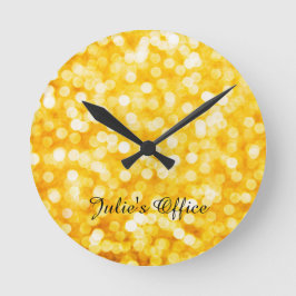 Den moderna Guld Bokeh Acrylic Wall Clock Rund Klocka