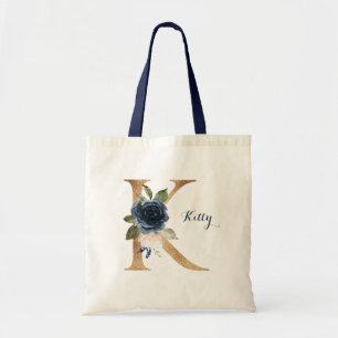 Den moderna Guld-Brev-Blommigten Glitter-Personlig Tygkasse