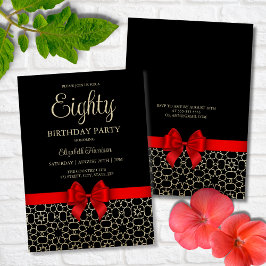 Den moderna Guld-Egyptenen Geometric Red Bow 80:e  Inbjudningar