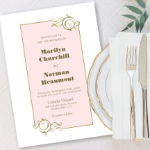 Den moderna Guld Ram Rosa Bröllop