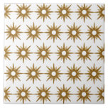 Den moderna Guld Starburst Mönster stor i mitten a Kakelplatta<br><div class="desc">Modern design i mitten av århundradet som ger vintage mönster av guld-stjärnor på vit bakgrund. Enkel, ren modern design. Skapa din egen anpassningsbar mönster genom att ladda upp en ny bild eller använda meddelandeknappen för att kontakta designern för hjälp. Så här skapar du din egen mönstrade design: 1. Välj Anpassa...</div>