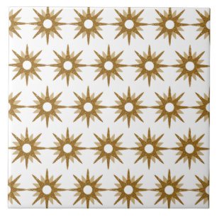 Den moderna Guld Starburst Mönster stor i mitten a Kakelplatta