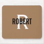 Den moderna guld svarta monogrammet namn manar musmatta<br><div class="desc">Modern design med guld bakgrund,  ett modernt svart monogram med vitt namn. Anpassa med ditt namn och inledande.</div>