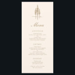 Den moderna Guld Träd-skogen Rustic Bröllop Meny<br><div class="desc">Modern Guld Träd Forest Rustic Bröllop Menu Oavsett om du gifter sig i din hemstad eller säger "jag gör" mot bakgrund av en mystisk skog blandar vår samling i bröllop sömlöst elegans och minimalism för att ange tonen för din speciella dag. Anpassningsalternativen är tillgängliga för att se till att dina...</div>