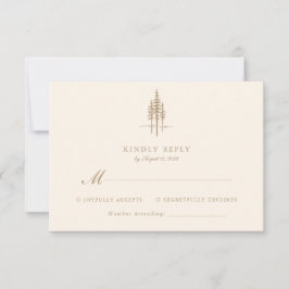 Den moderna Guld Träd-skogen Rustic Bröllop OSA Kort