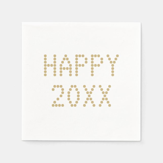 Den moderna guld-vita anpassningsbarna Gott nytt å Pappersservett (Framsidan)