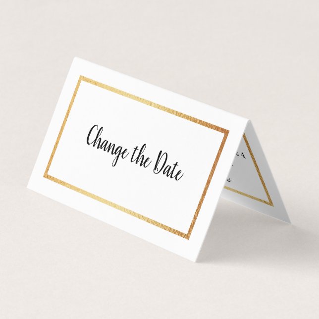 Den moderna guldfärgade kalendern ändrar datumkort visitkort (Framsida)