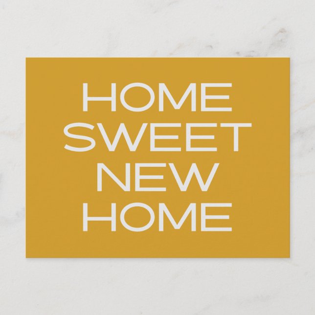 Den moderna Gulten är unik och enkel Vi Flyttat Ny Vykort (Framsida)