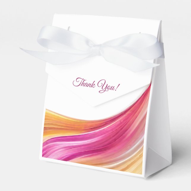 Den moderna Gulten Bröllop-Rosa Orange- Presentaskar (Framsidan Sidan)