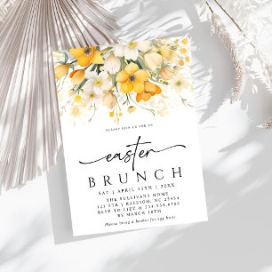 Den moderna Gulten Vår Blommigt Påsk Brunch Inbjudningar