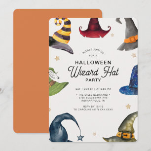 Den moderna Halloween-Orangen-guiden Hat Party Inbjudningar