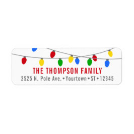 Den moderna Helgdag Jul Ljus Returadress Etikett