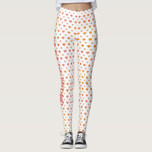 Den moderna hjärtans dag Cute Colorful Heart Mönst Leggings