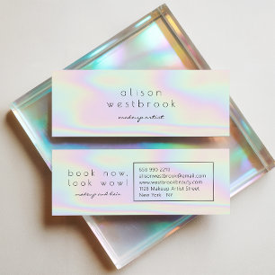 Den moderna holografiska konstnären unicorn rainbo mini visitkort