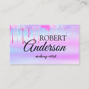 Den moderna holografiska konstnären unicorn rainbo visitkort