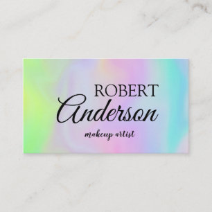 Den moderna holografiska konstnären unicorn rainbo visitkort
