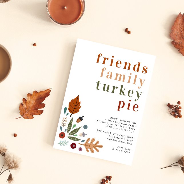 Den moderna Höst löv Thanksgivingen Party Inbjudningar (Skapare uppladdad)