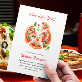 Den moderna italienska babystövlden Pizza Party i Inbjudningar