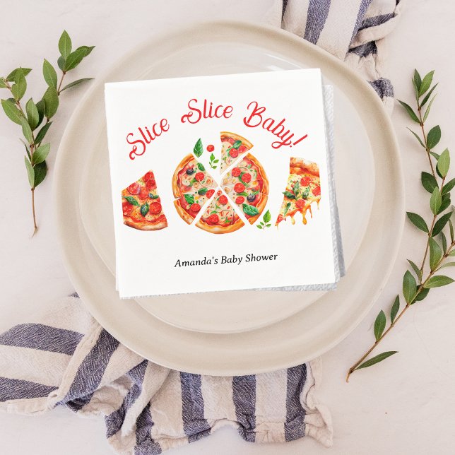 Den moderna italienska babystövlden Pizza Party i  Pappersservett (Skapare uppladdad)
