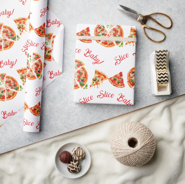 Den moderna italienska babystövlden Pizza Party i  Presentpapper (Hantverk)