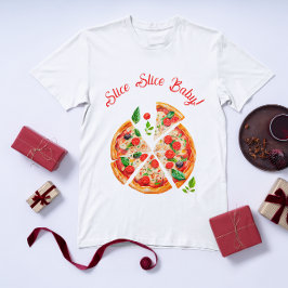 Den moderna italienska babystövlden Pizza Party i T Shirt