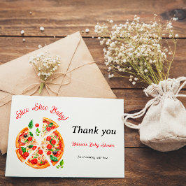 Den moderna italienska babystövlden Pizza Party i Tack Kort