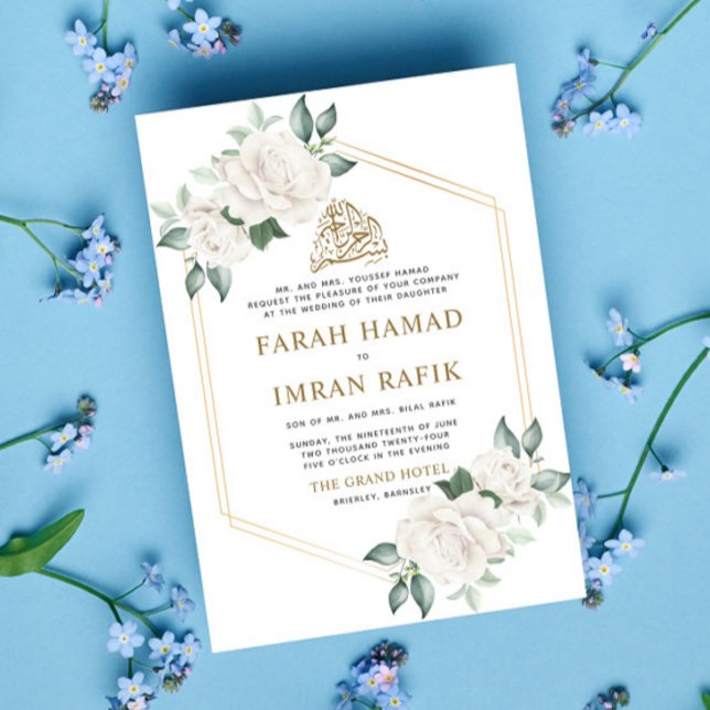 Den moderna ivorianska Blommigten Ram islamiska mu Inbjudningar (Skapare uppladdad)