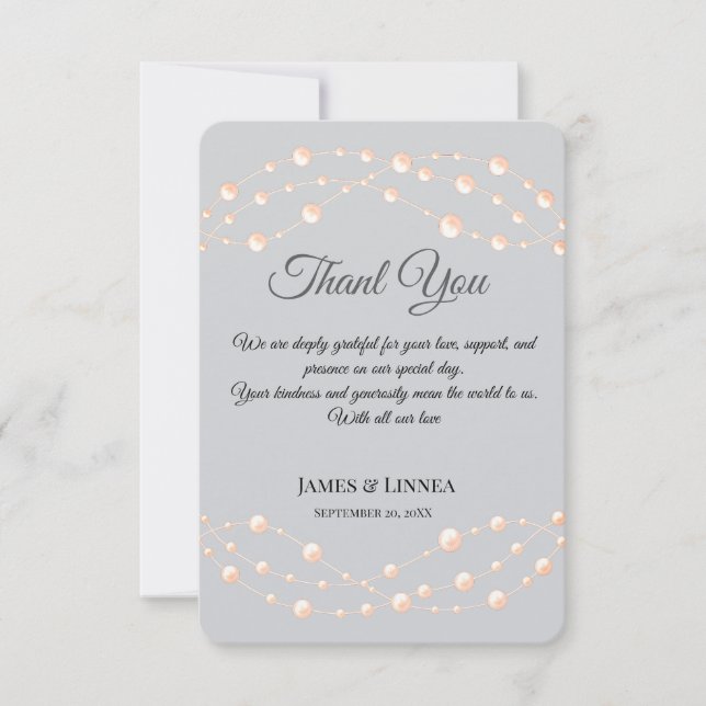 Den moderna ivorianska  romska Neutralten Bröllop Tack Kort (Framsida)