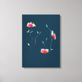 Den moderna japanska rosa-blomman i modern abstrak canvastryck