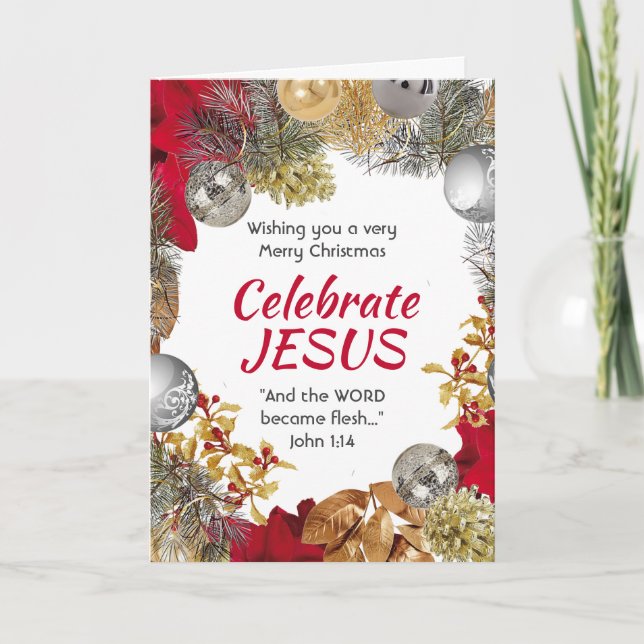 Den moderna julafton CELEBRATE JESUS-julen Helgkort (Framsida)
