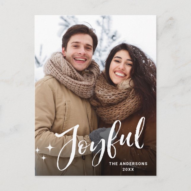 Den moderna julafton PHOTO Hälsning Helgdag Vykort (Framsida)