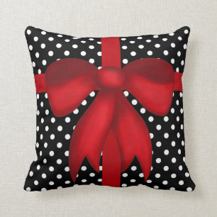 Den moderna julaftonen kudder, B&W-polka dots med Kudde