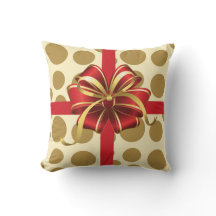 Den moderna julaftonen kudder, kräm- & guldpolka