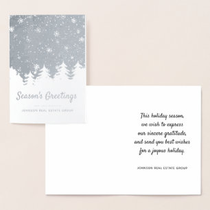 Den moderna julen Gräs Träd   Holiday Greetings Folierat Kort