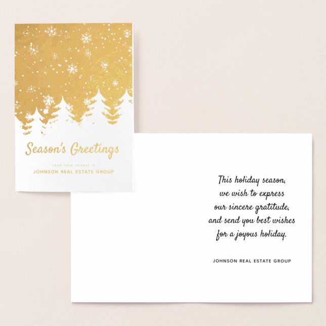 Den moderna julen Gräs Träd | Holiday Greetings Folierat Kort (Display)