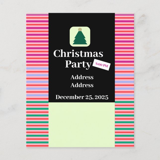 Den moderna julen Party Flyer (Framsidan)