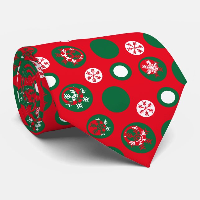 Den moderna julen Snöflingor Dots Mönster Slips (Rullad)
