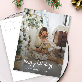 Den moderna julfamiljen med minimal Snyggt Helg Vykort