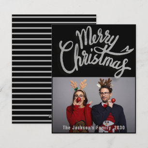 Den moderna julfamiljen med minimal Snyggt Julkort