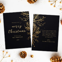 Den moderna julfesten Guld Elegant Black Festive Julkort