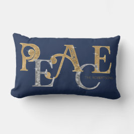 Den moderna julfredstrummaren Blue Guld Silver Nam Lumbarkudde